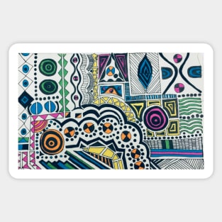 Colorful handmade draw inspired by african patterns Sticker